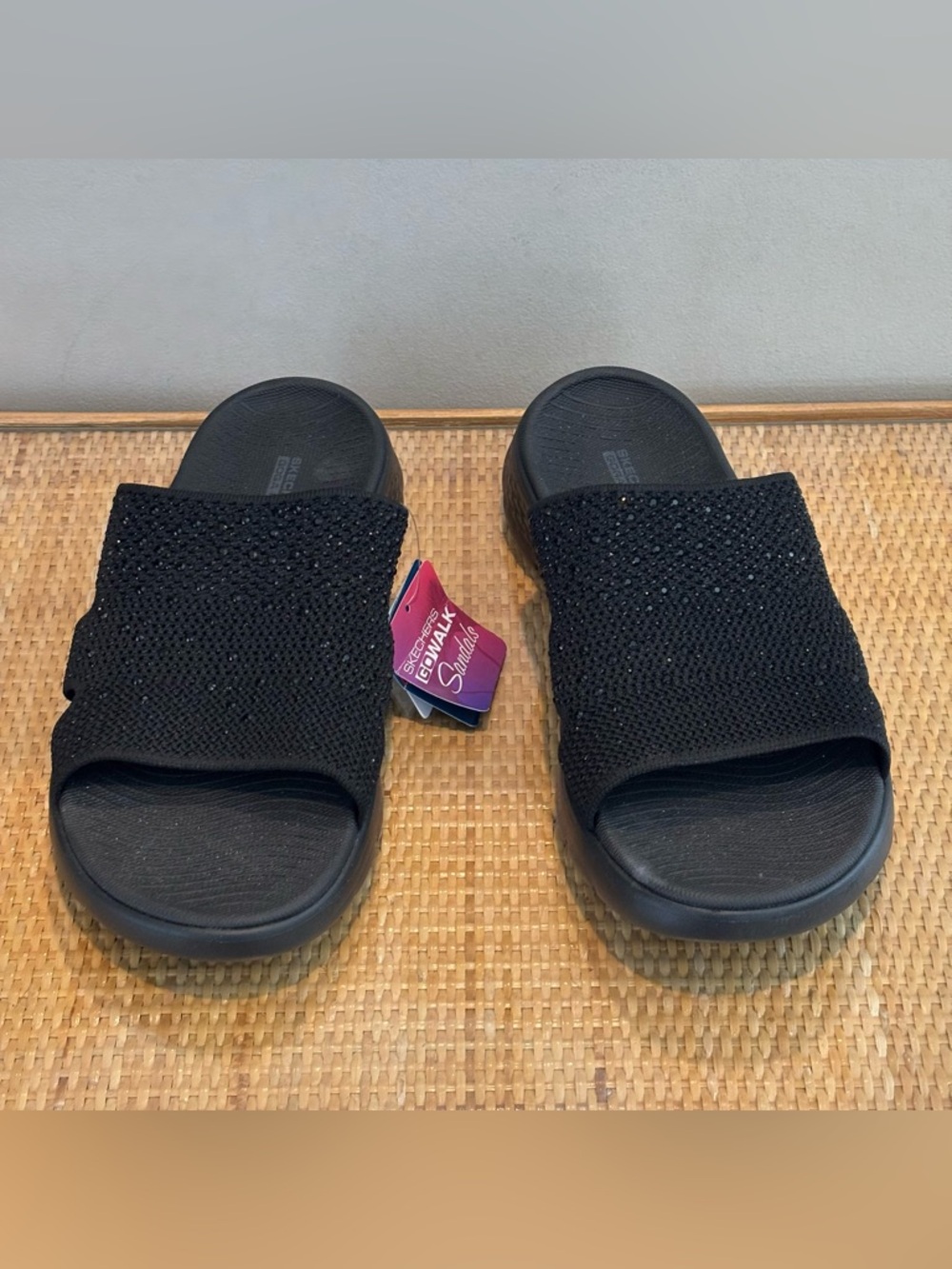 Skechers womens Arch Fit Knit Slide W/Gradient Rhinestnes slide shoe size 11 new
